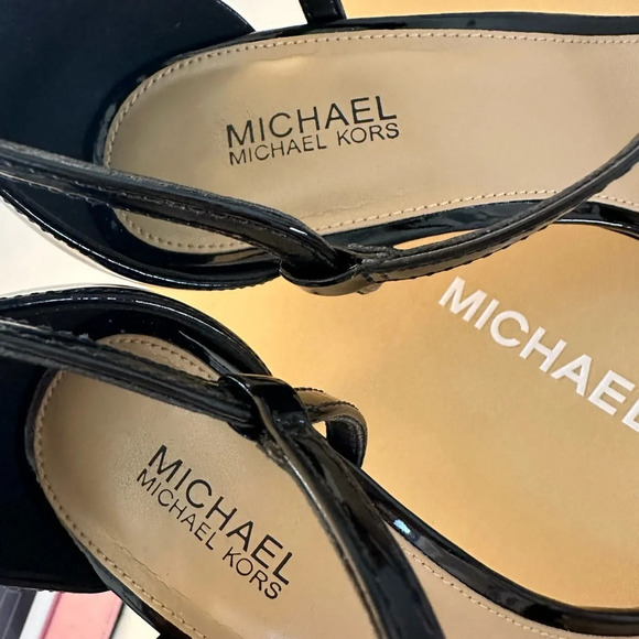 Michael MICHAEL KORS Simone Mid Patent Open Toe Shoes 8M - Picture 4 of 10